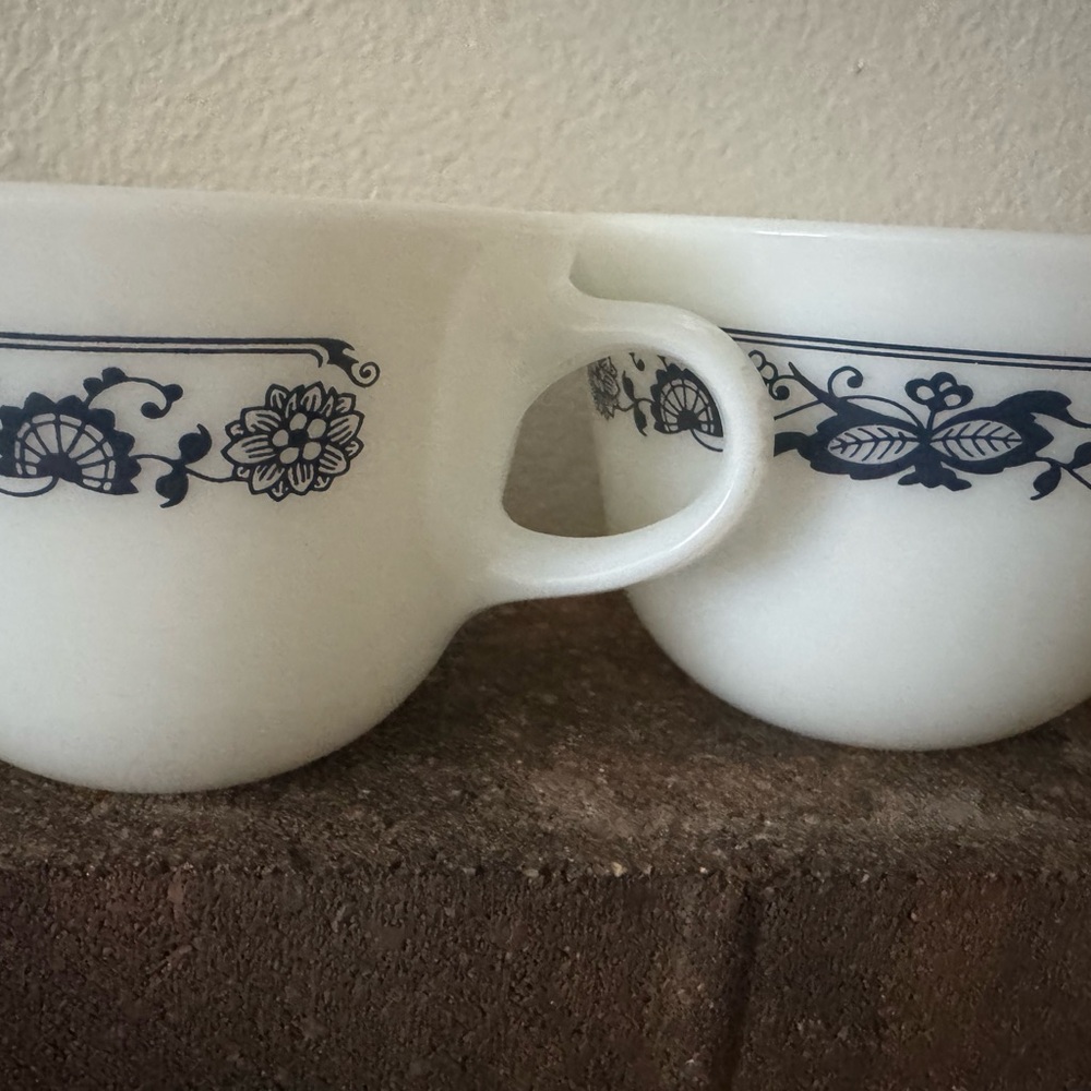 Vintage Pyrex Old Town Mug Pair